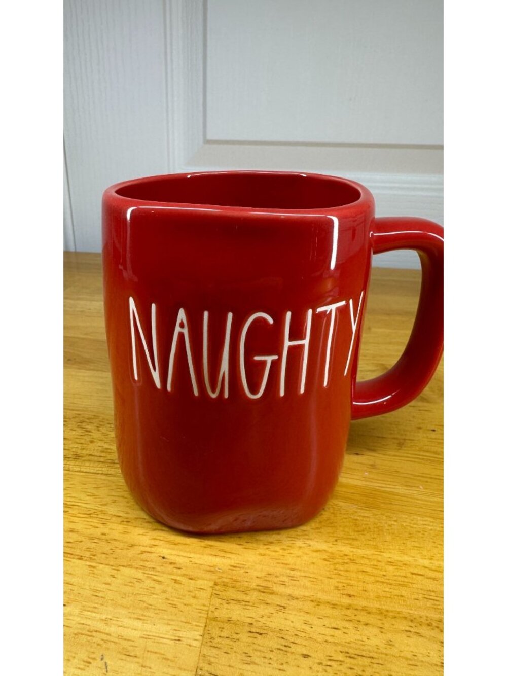 Rae Dunn Naughty Nice Red Artisan Double Sided Mug Dishwasher Microwave Safe NEW